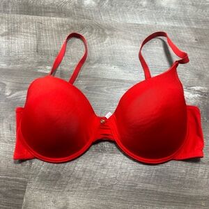 Juicy Couture Red Padded Underwire Bra with Center Charm